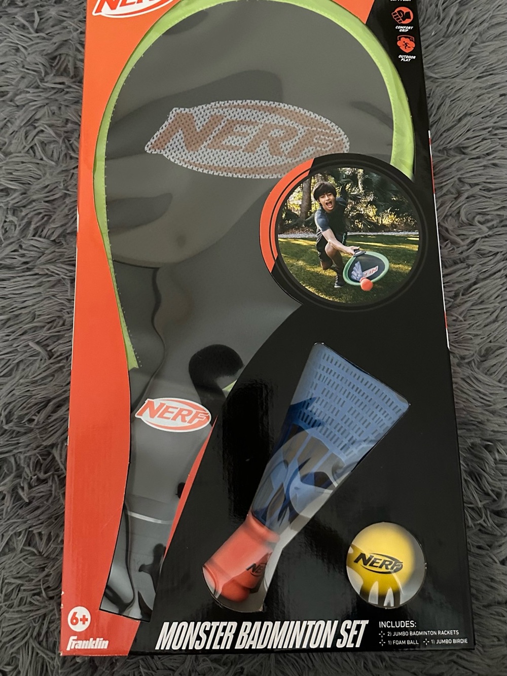 Nerf Dual Racket Badminton Set in Black, Neon Green & Blue